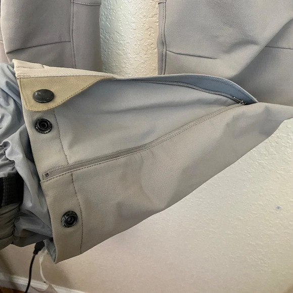 Patagonia Womens Ski hiking Pants Size 8 beige khaki green‎ with suspenders - Picture 11 of 16